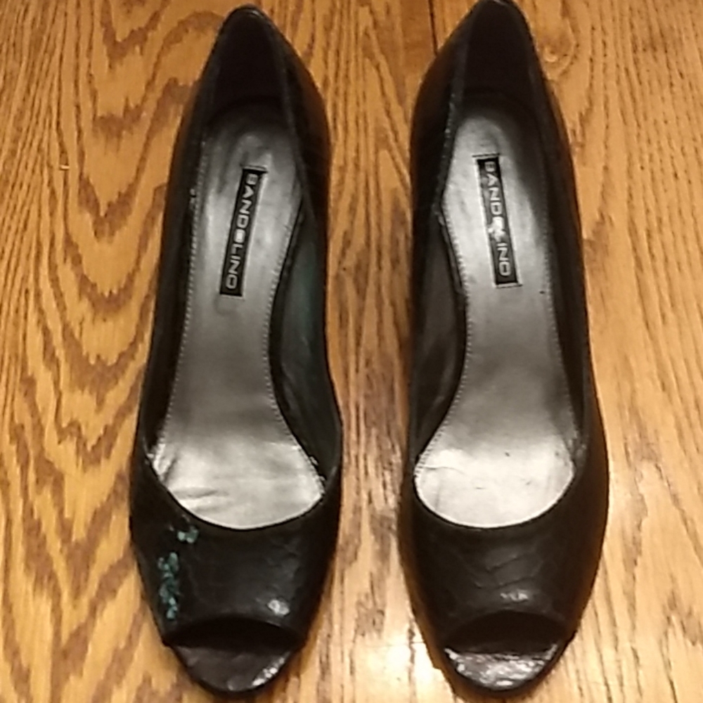 Bandolino black leather heels.